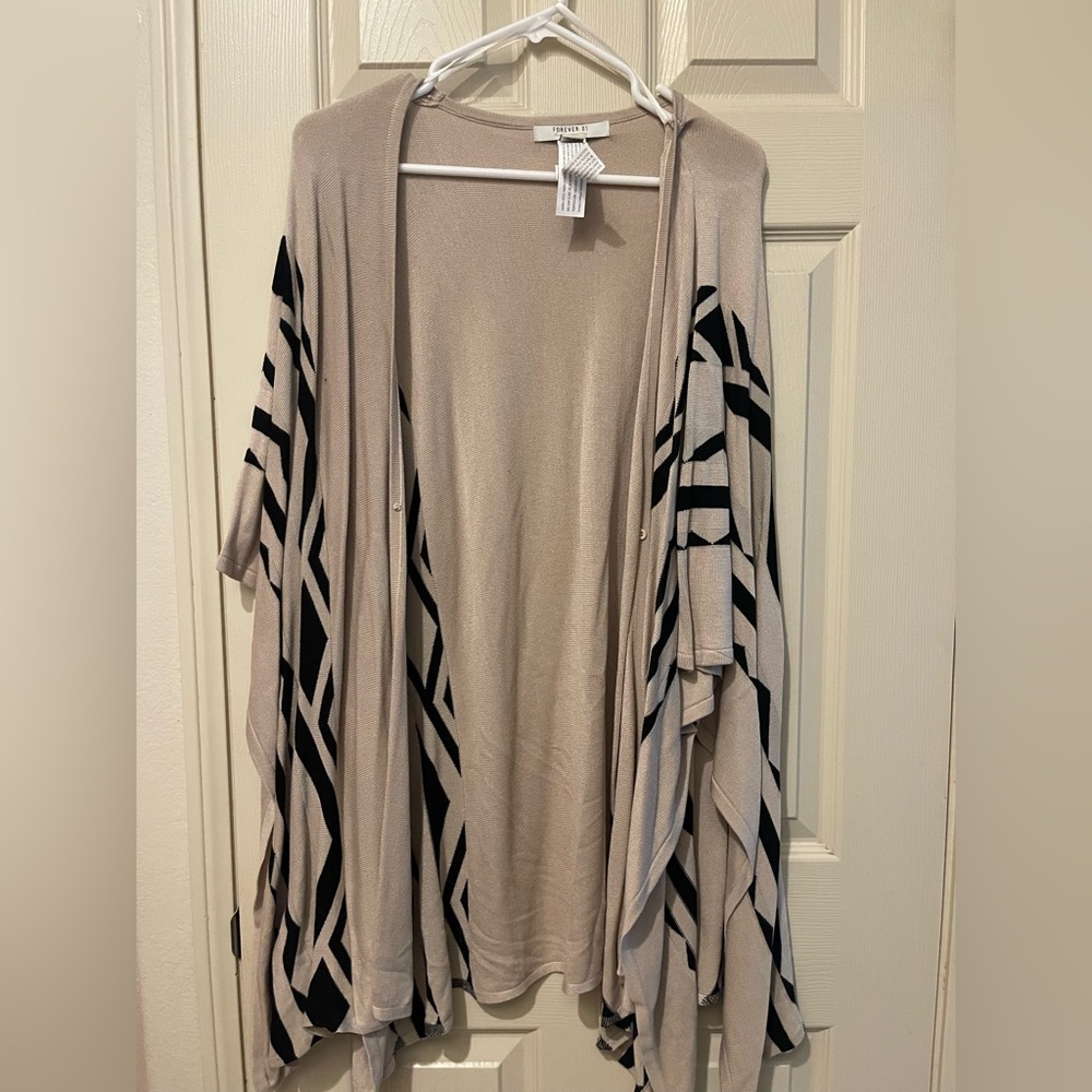 Forever 21 Beige and Black Cardigan